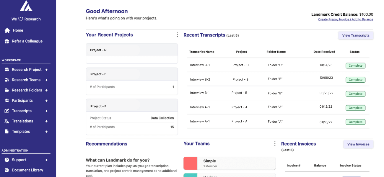 Landmark Platform Dashboard